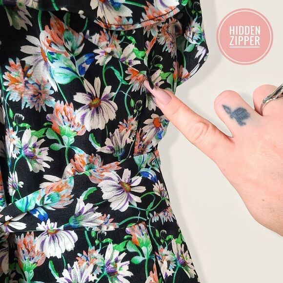 Sam Edelman | NWOT Ruffled Flutter Sleeve Floral Garden Jumpsuit | 2 - Picture 9 of 15